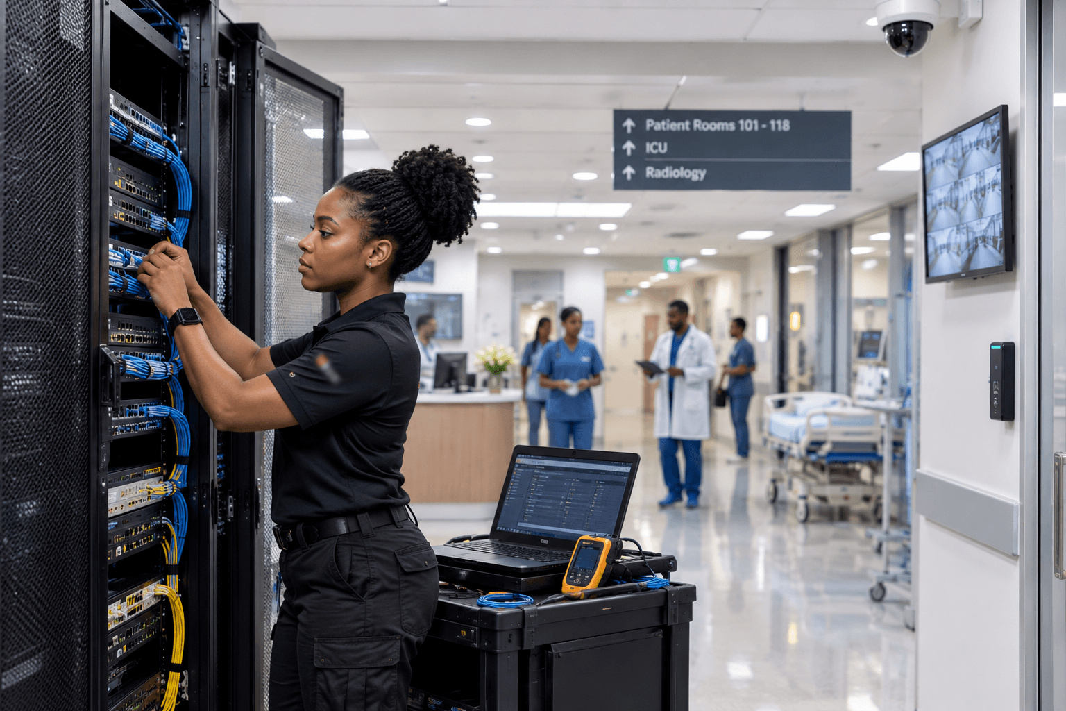 Clinical healthcare environment with compliant network infrastructure